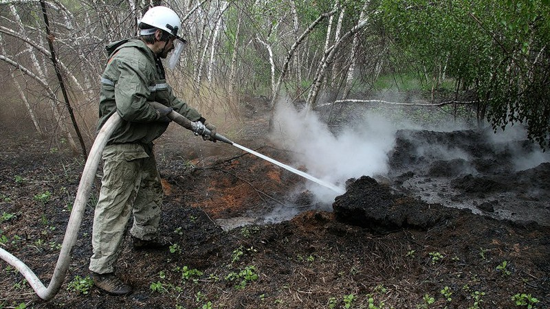 В Вологодском районе удалось ликвидировать торфяной пожар
