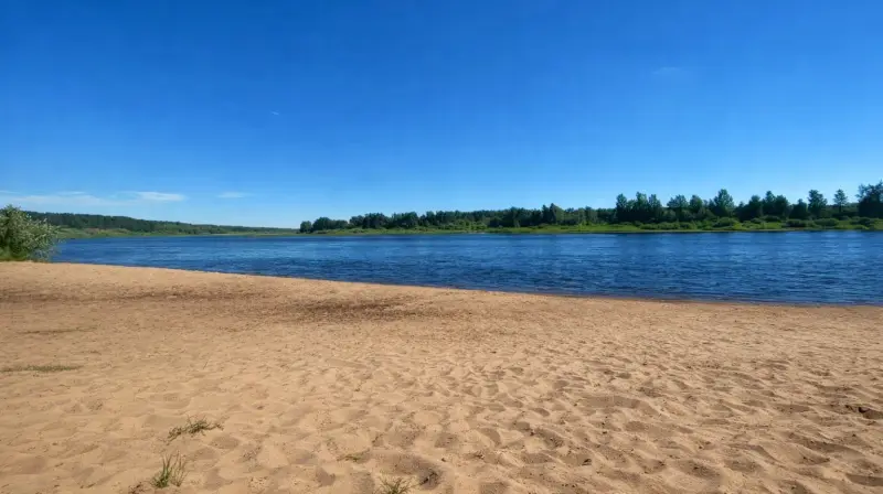 Песчаный пляж на р. Молога