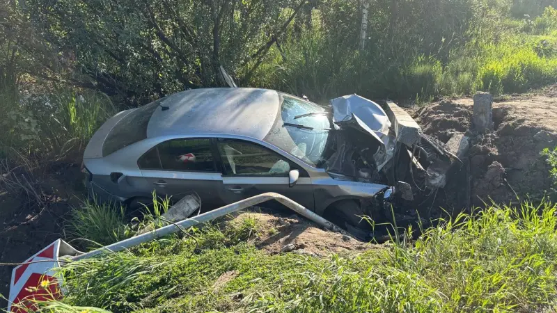 Под Вологдой пьяный водитель вылетел в кювет