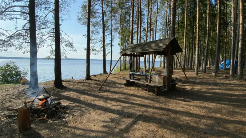 Туристические стоянки в Топорне в Сокольском бору